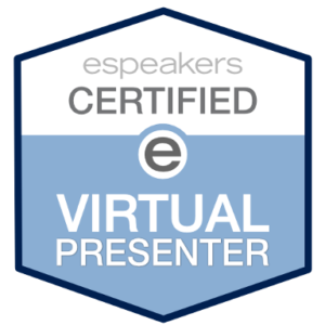espeakers certified virtual presenter badge